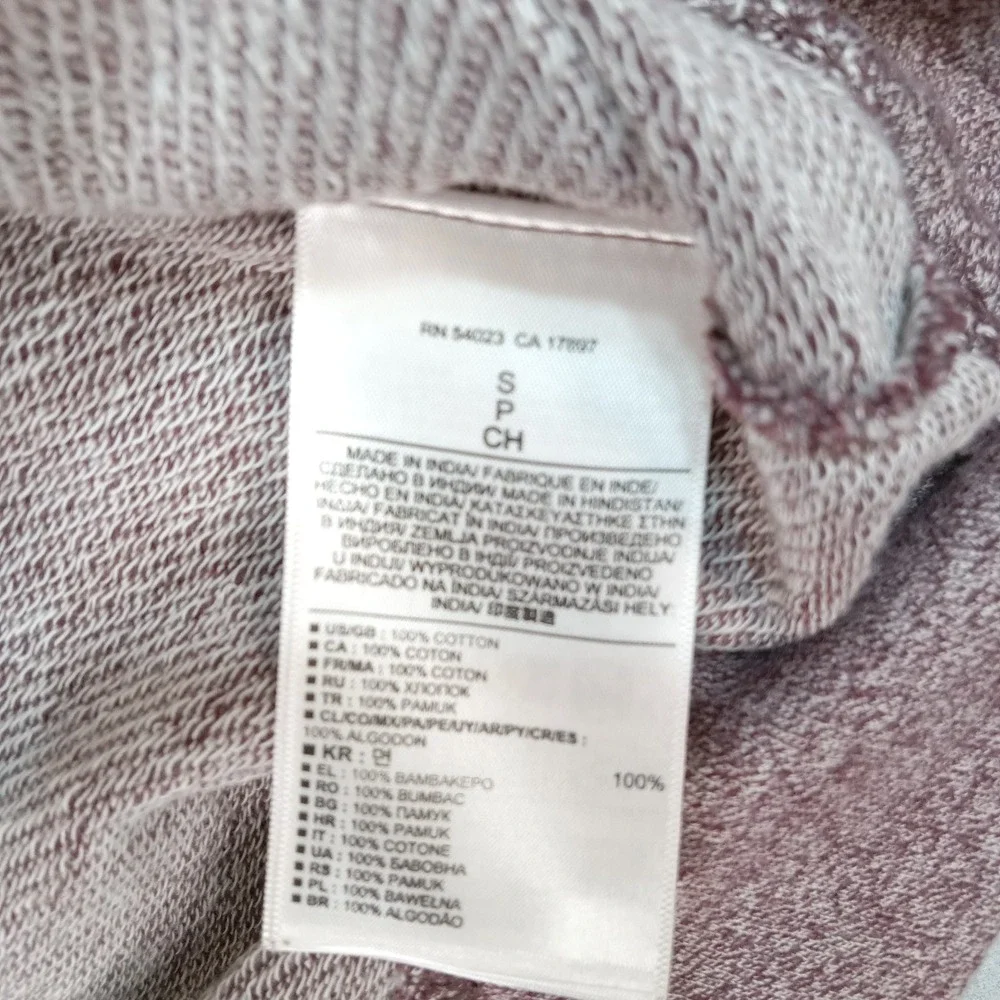 Banana Republic Marlo Button Mock Sweater Mens S Burgundy Marled Pullover
